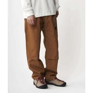 Gramicci Canvas Mountain Pant Mens XL Brown Outdoor Hiking Double Layer Knee